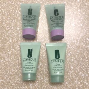 Clinique “all about clean” liquid facial soap and Clinique 7 day scrub cream